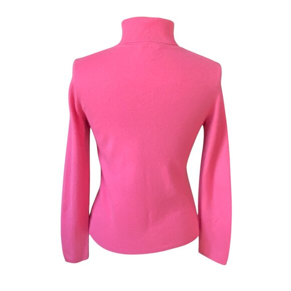 Charter Club 100% Cashmere Turtleneck Sweater Pink Barbie Quiet Luxury Ski-M - Picture 6 of 10